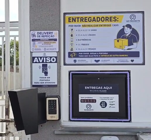 Detalhes da caixa inteligente e orientações para entregadores